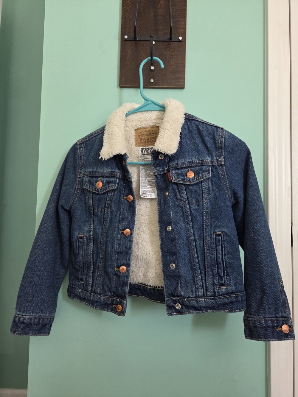 Levi's Sherpa-Lined Denim Jacket for Kids - Blue - Size 6
